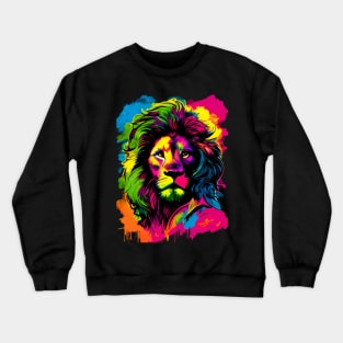 Techno color Lion Crewneck Sweatshirt